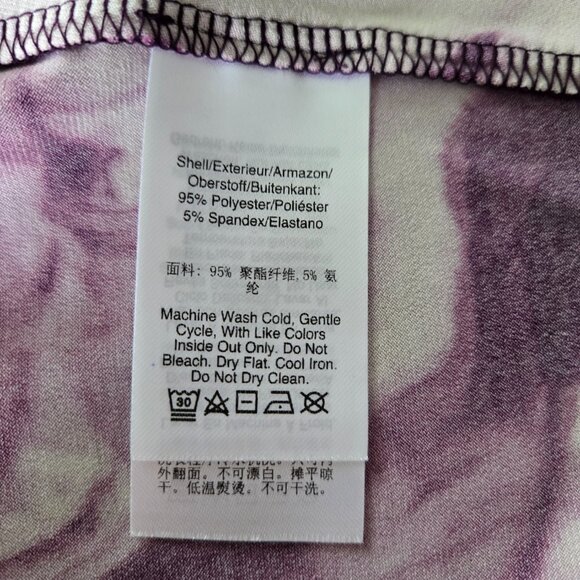 NWT DONNA KARAN Purple & White Top L - Picture 3 of 3